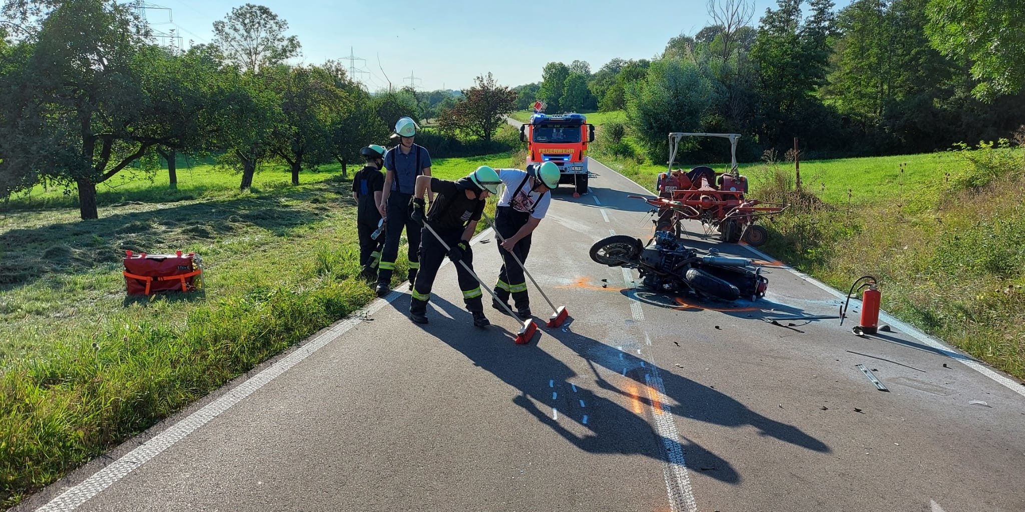 Verkehrsunfall mit Brand