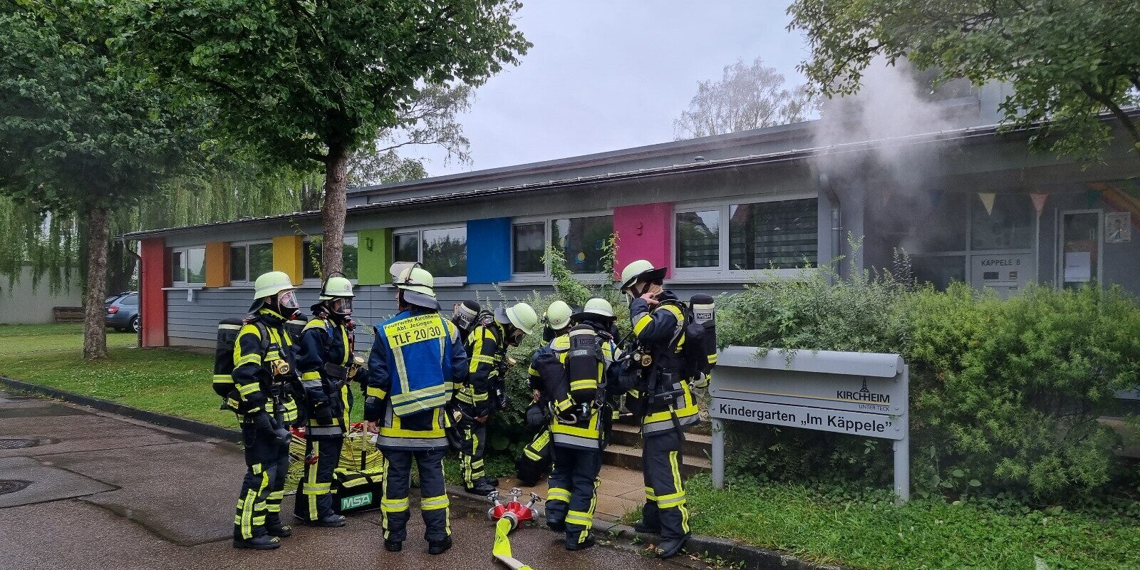 Jesingen-Übungen der Einsatzabteilung mit Nachbargemeinden